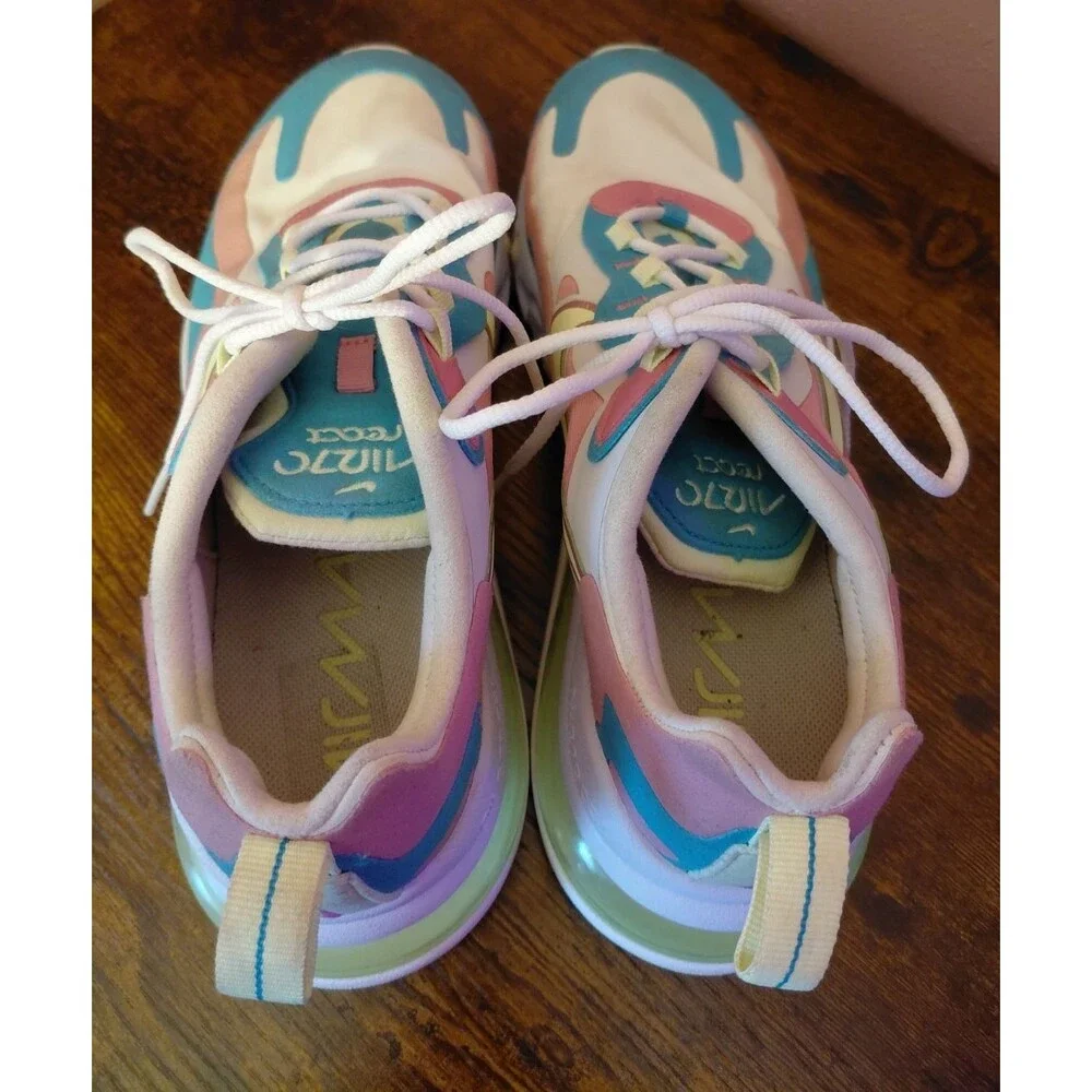 Nike Air Max 270 React White Teal Women's Size 9.5 CW7015-100 Sneakers